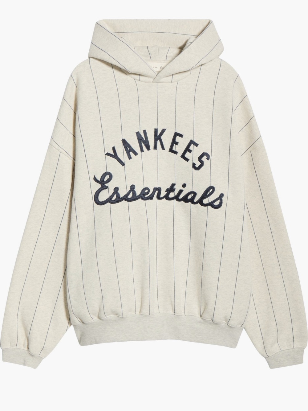 Fear of God Essentials Yankees Men's Cream Pinstripe Hoodie Sweater